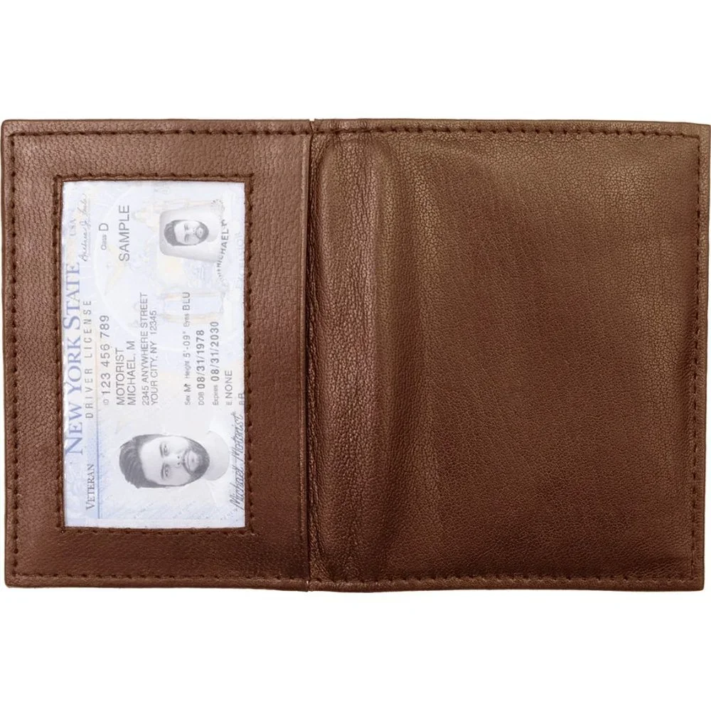 Genuine Leather Men's Bifold Card Holder with RFID Blocking